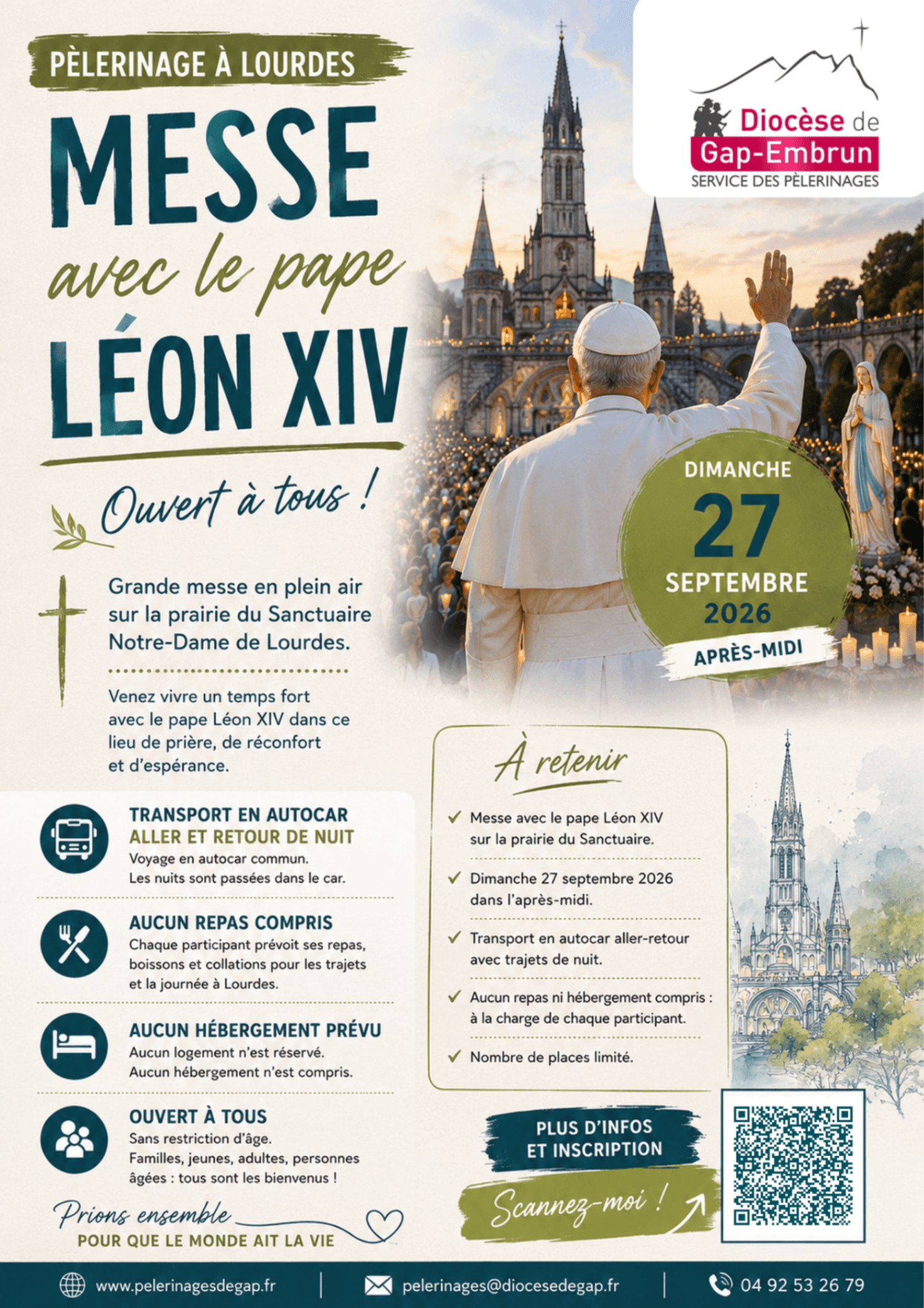 Pèlerinage à Lourdes — Messe avec le pape Léon XIV