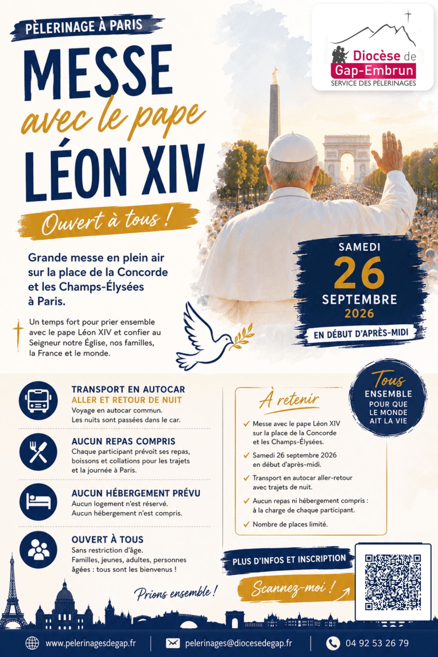 Pèlerinage à Paris — Messe avec le pape Léon XIV